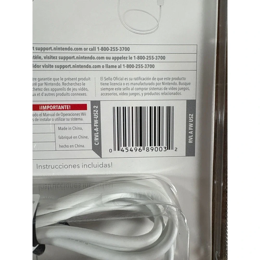 Nintendo Wii Nunchuk Controller White RVL-004 Official Accessory New Sealed